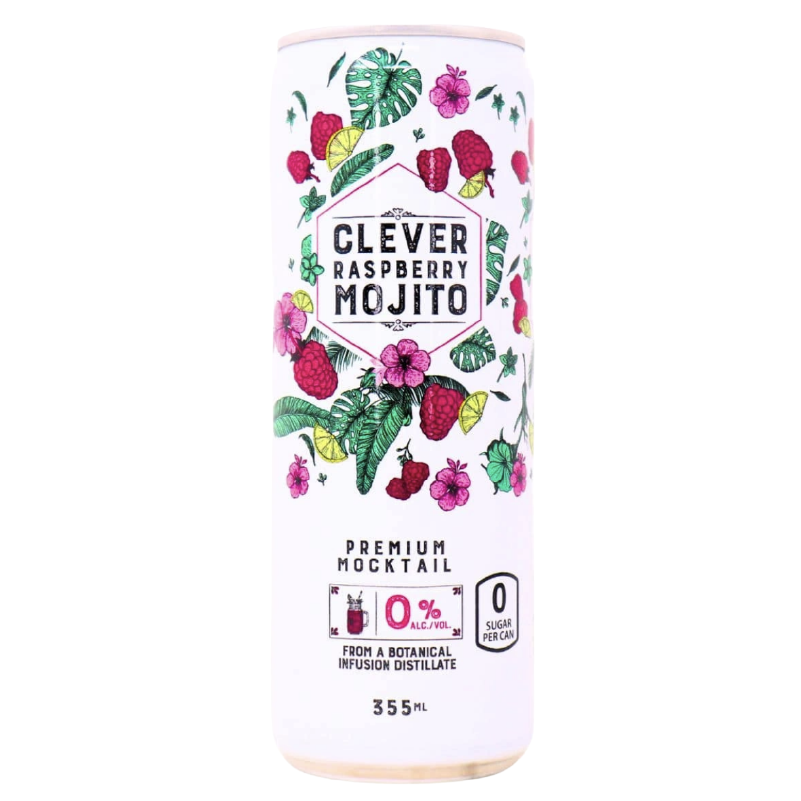 Clever Zero Sugar Raspberry Mojito – 355 ml | Single & 12-Pack