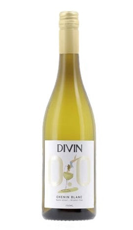 Wine bottle labeled 'Divin' on a white background